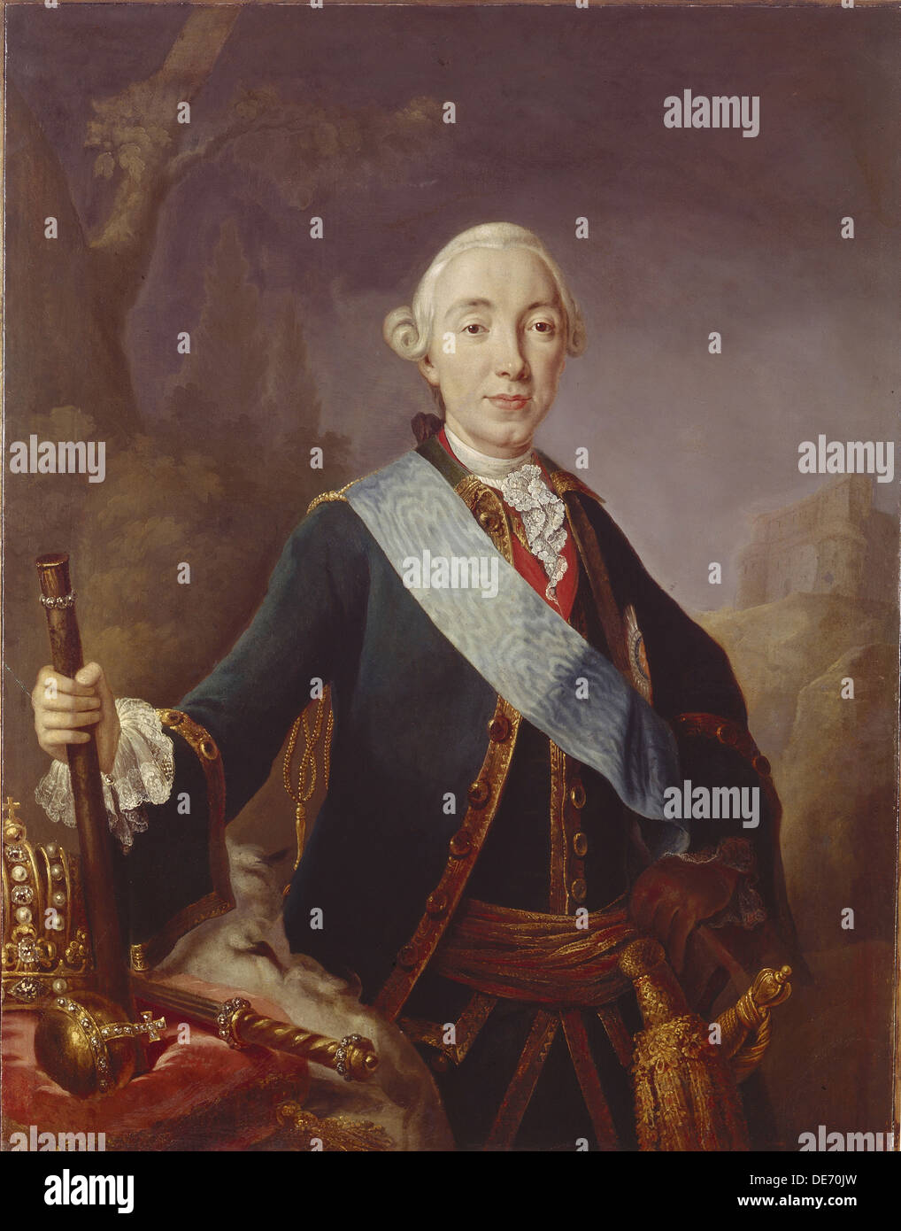 Porträt des Zaren Peter III. von Russland (1728-1762), 1761. Künstler: Pfandzelt, Lucas Conrad (1716-1786) Stockfoto