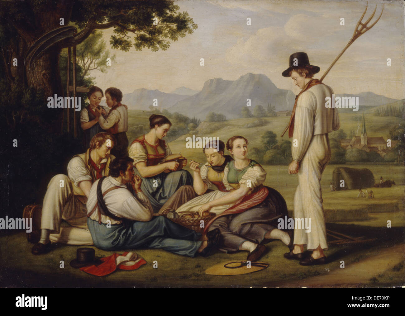 Mäher ruhen, 1819. Künstler: Rhomberg, Joseph Anton (1786-1855) Stockfoto