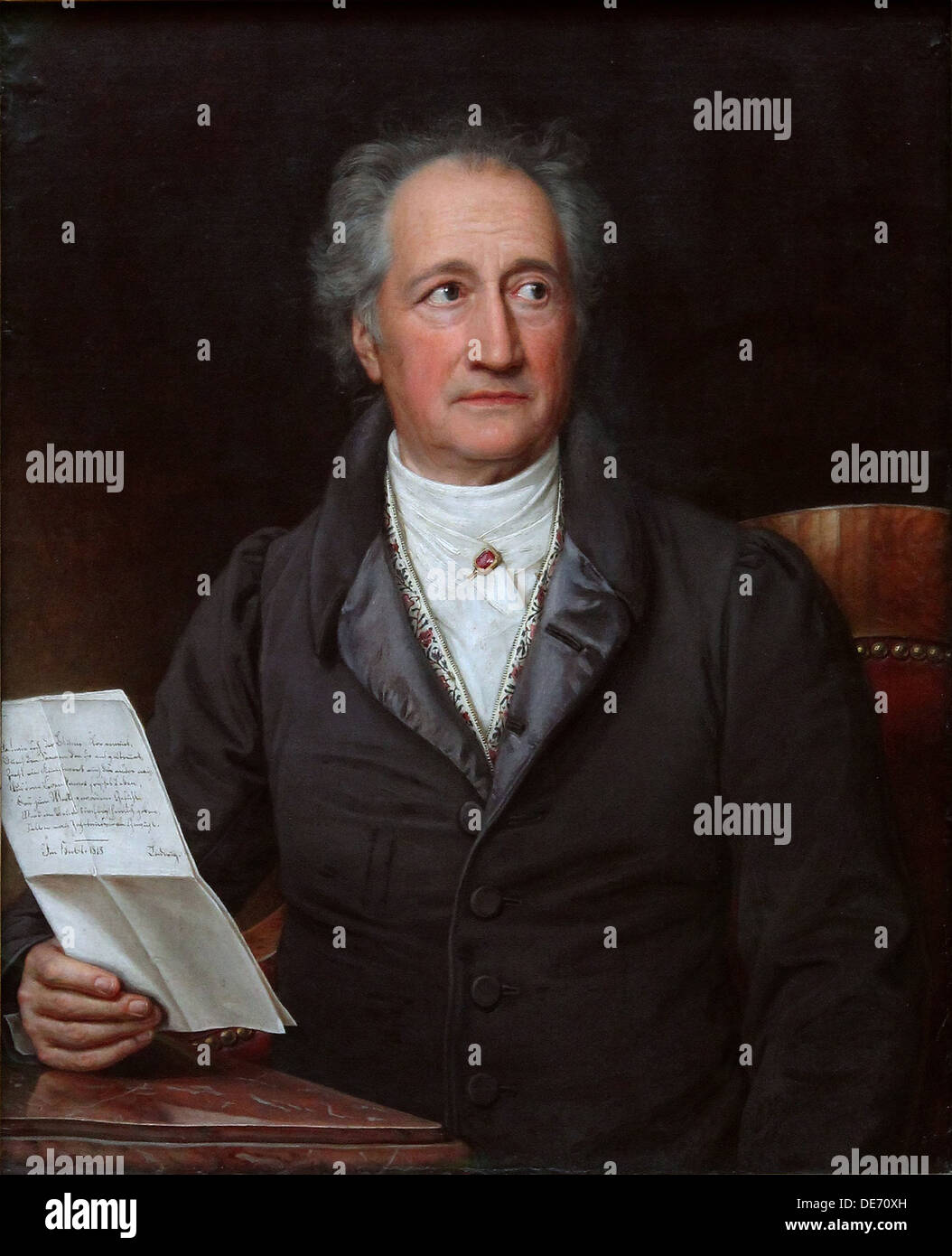 Porträt des Autors Johann Wolfgang von Goethe (1749-1832), 1828. Künstler: Stieler, Joseph Karl (1781-1858) Stockfoto