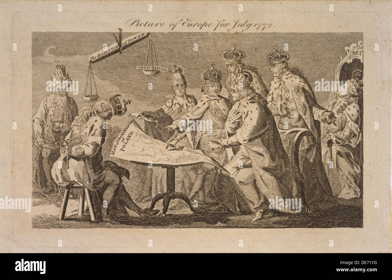 Bild von Europa für Juli 1772, 1772. Künstler: anonym Stockfoto