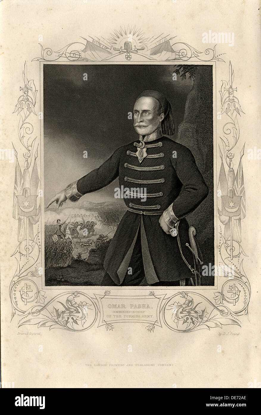 Porträt von Omar Pascha, 1856. Künstler: Pfund, Daniel J. (1810-1861?) Stockfoto