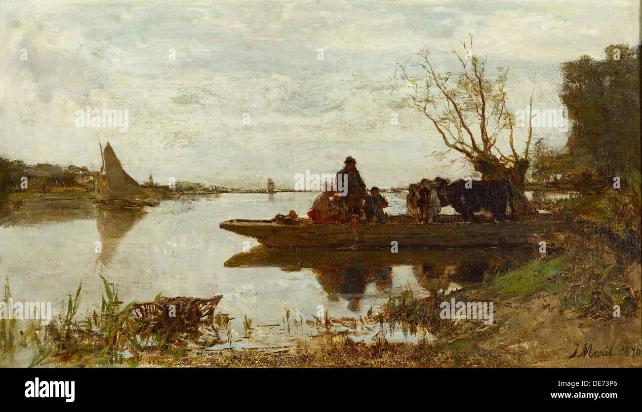 Fähre, 1870. Künstler: Maris, Jacob (1837 – 1899) Stockfoto