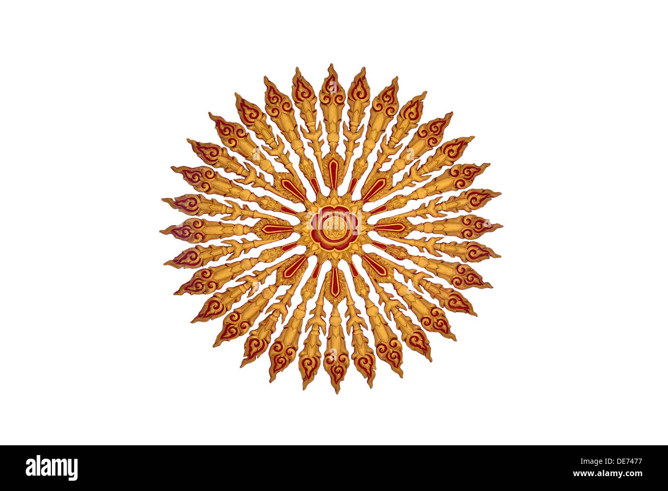 Gestaltung von Stern-Muster der thai Traditonal Kunst auf weißem Hintergrund Stockfoto