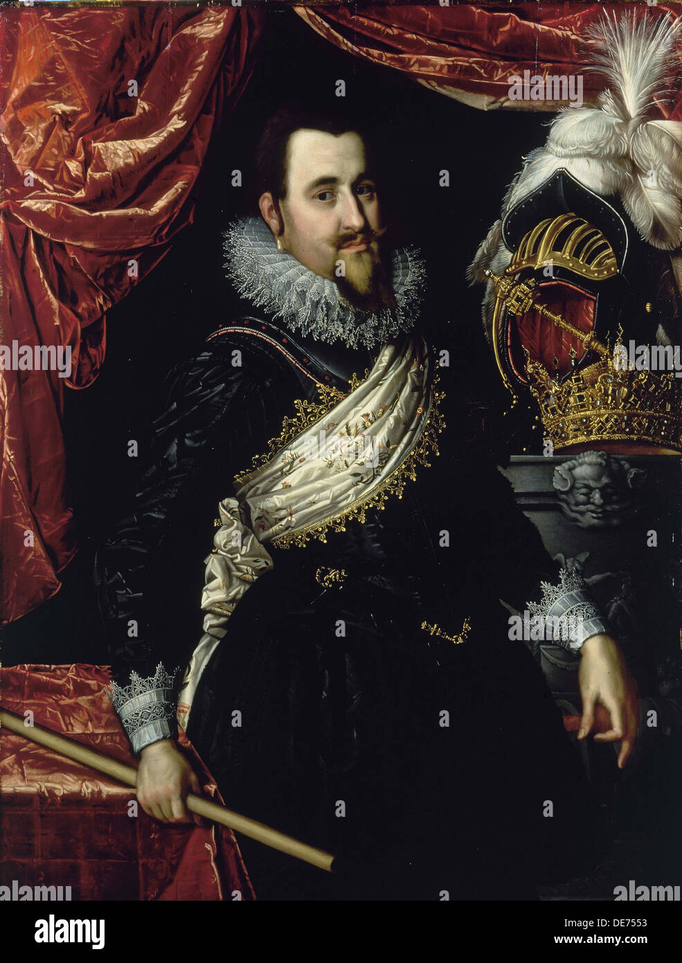 Porträt von König Christian IV. von Dänemark (1577-1648), c. 1615. Künstler: Isaacsz, Pieter (1569-1625) Stockfoto