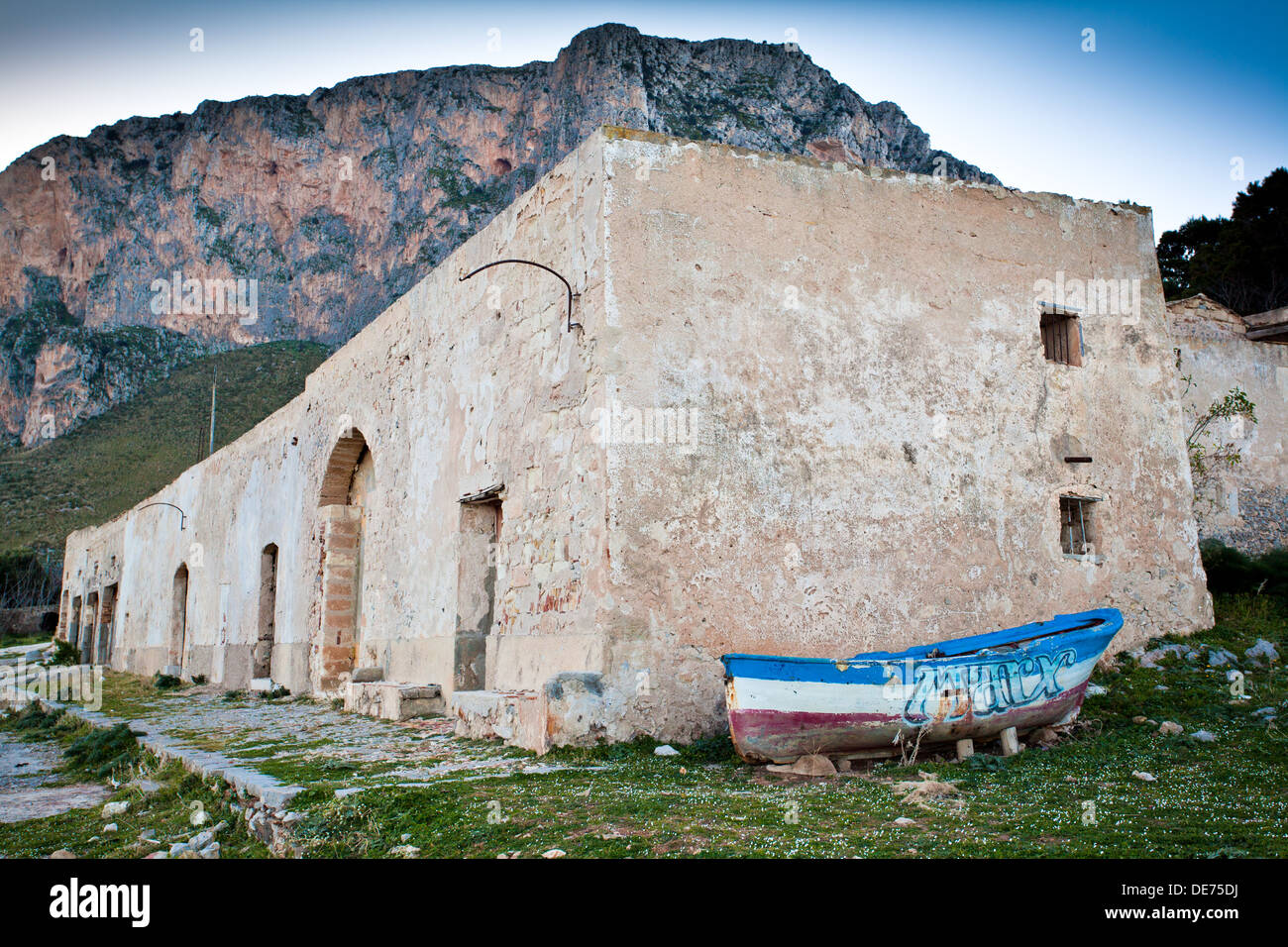 La Tonnara del Secco (Thunfisch Fisherie) in der Nähe von San Vito lo Capo in der Provinz von Trapani, Sizilien. Stockfoto