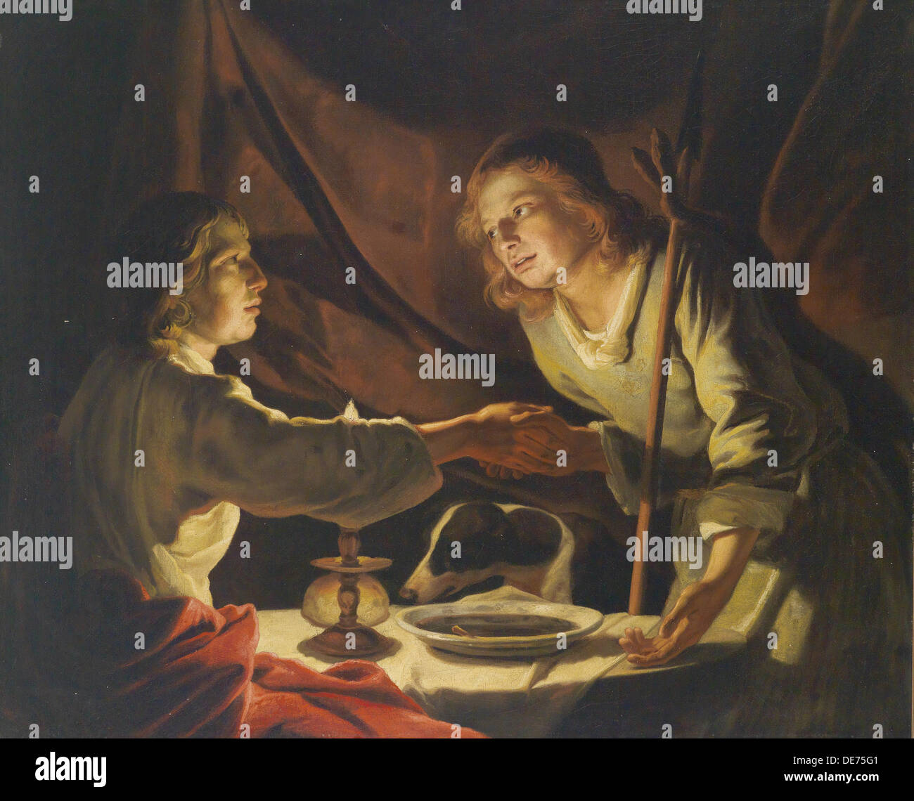 Esau und Jakob. Künstler: Stomer, Matthias (ca.1600-nach 1650) Stockfoto