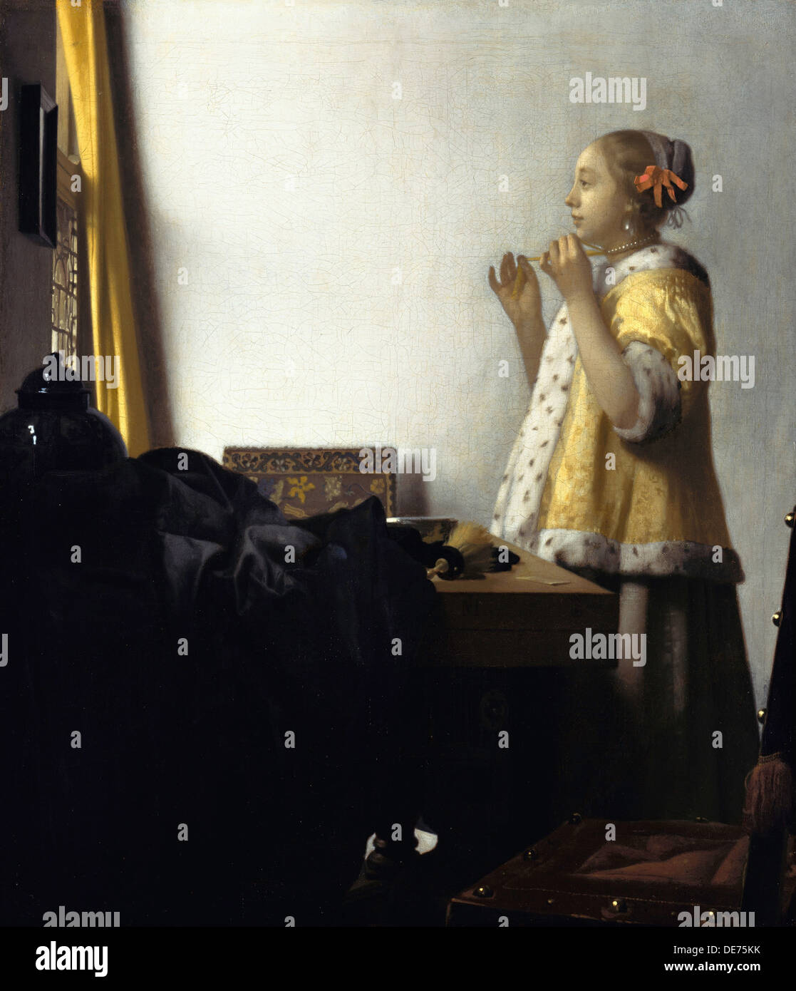 Junge Frau mit einer Perlenkette, ca 1662. Künstler: Vermeer, Jan (Johannes) (1632-1675) Stockfoto