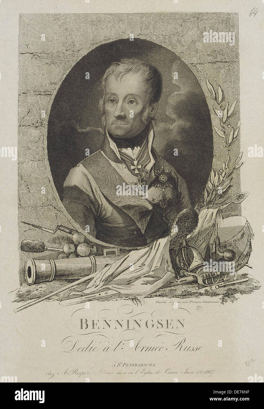 Porträt von Count Levin (Leonty) August Theophil von Bennigsen (1745-1826), 1807. Künstler: Vendramini, Francesco (1780-1856) Stockfoto