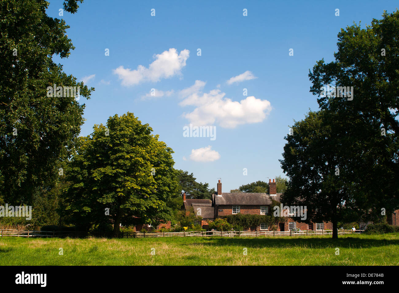 England, Cheshire, Styal Dorf Hütten Stockfoto