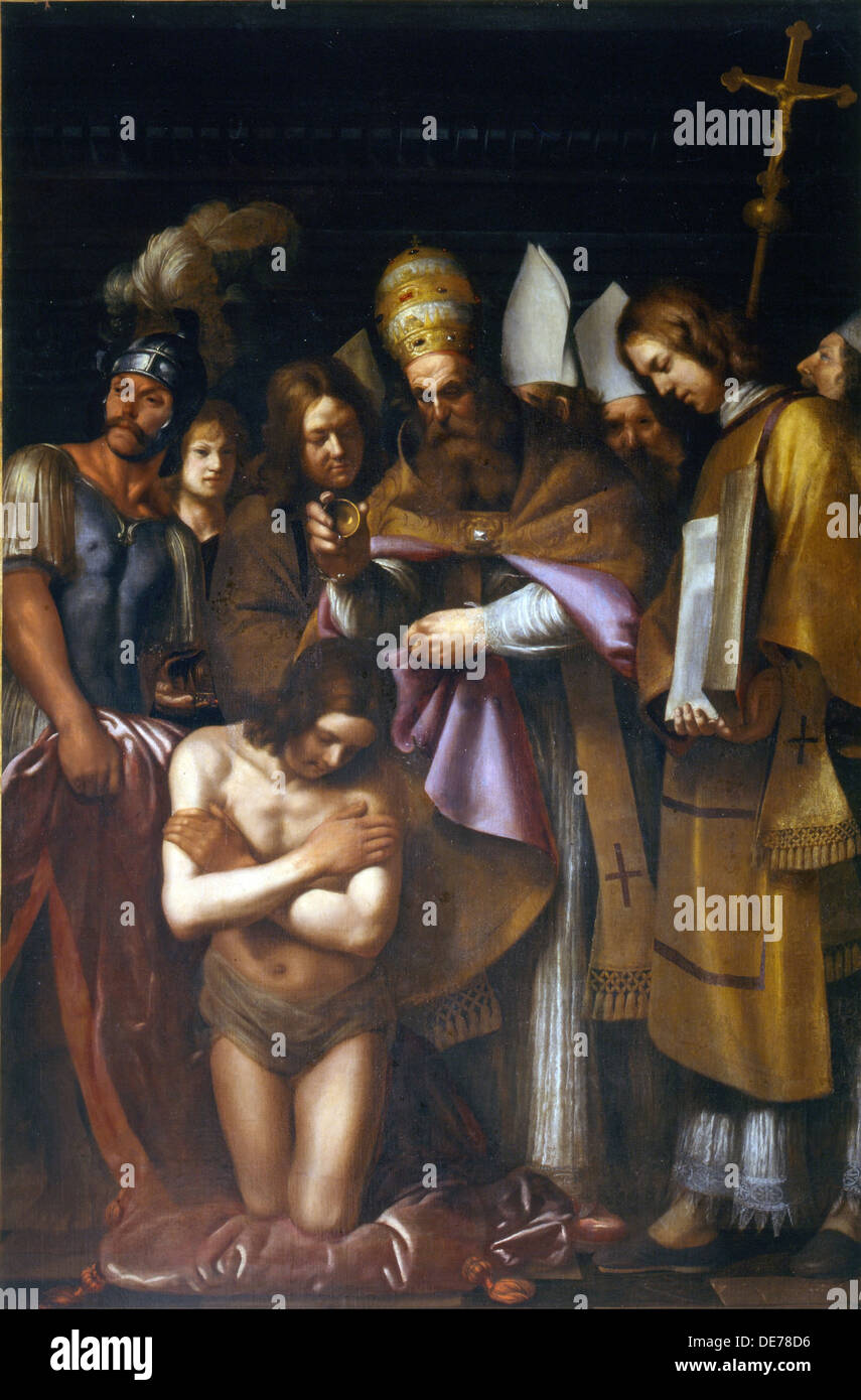 Die Taufe von Constantine, ersten Drittel des 17. Jhs.. Künstler: Galli, Giovanni Antonio (1585-1652) Stockfoto