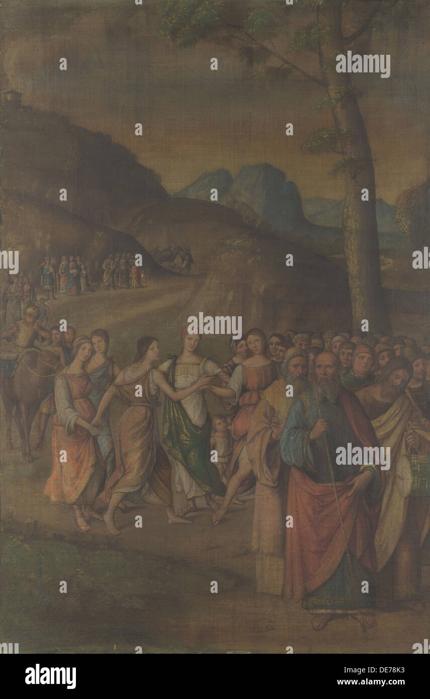 Der Tanz der Miriam (aus der Geschichte von Moses), nach 1508. Künstler: Costa, Lorenzo (1460-1535) Stockfoto