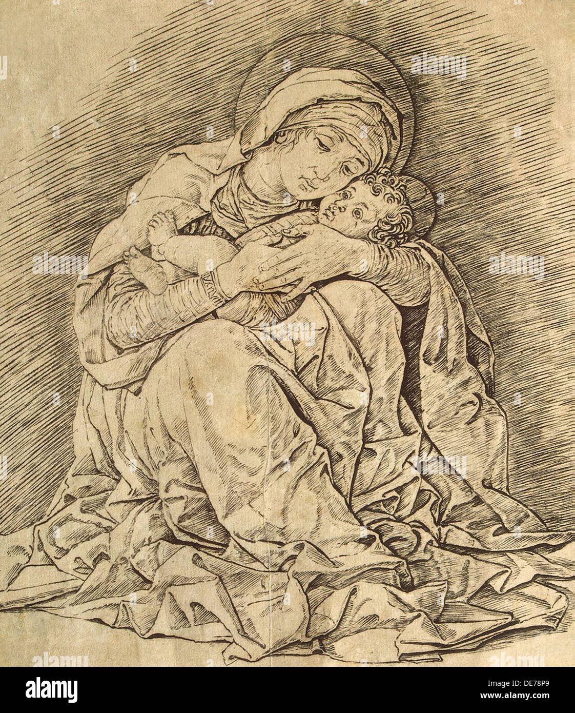 Madonna mit Kind. Künstler: Mantegna, Andrea (1431-1506) Stockfoto