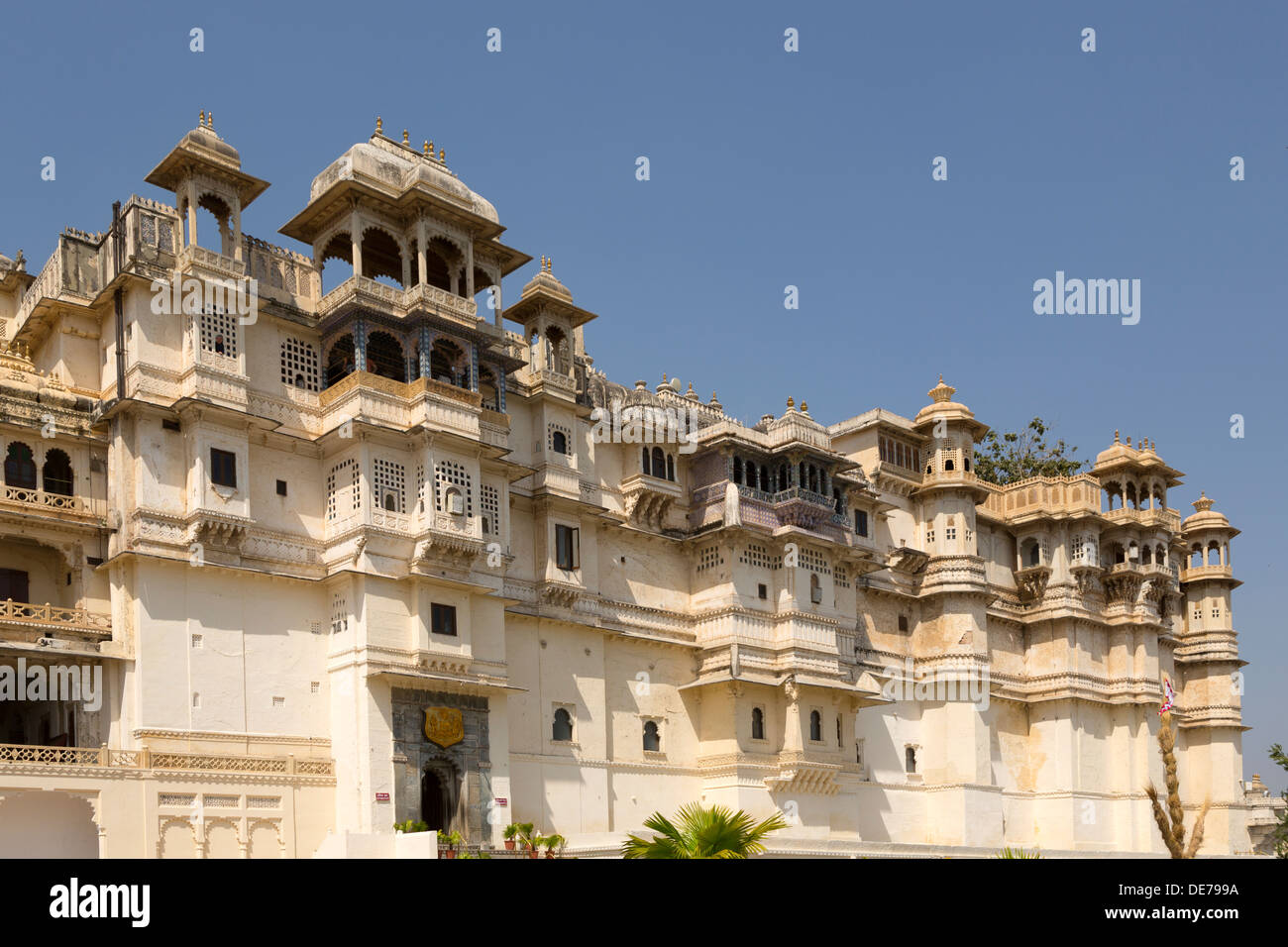 Indien, Rajasthan, Udaipur, Stadtschloss Stockfoto