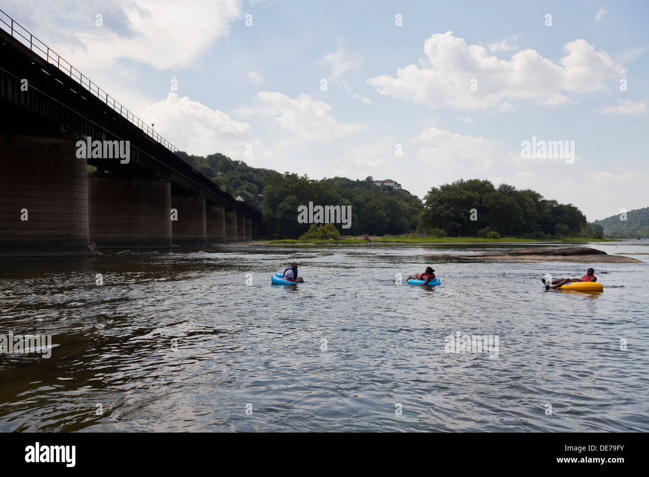 Schlauch auf dem Potomac River - Harpers Ferry, West Virginia, USA Stockfoto