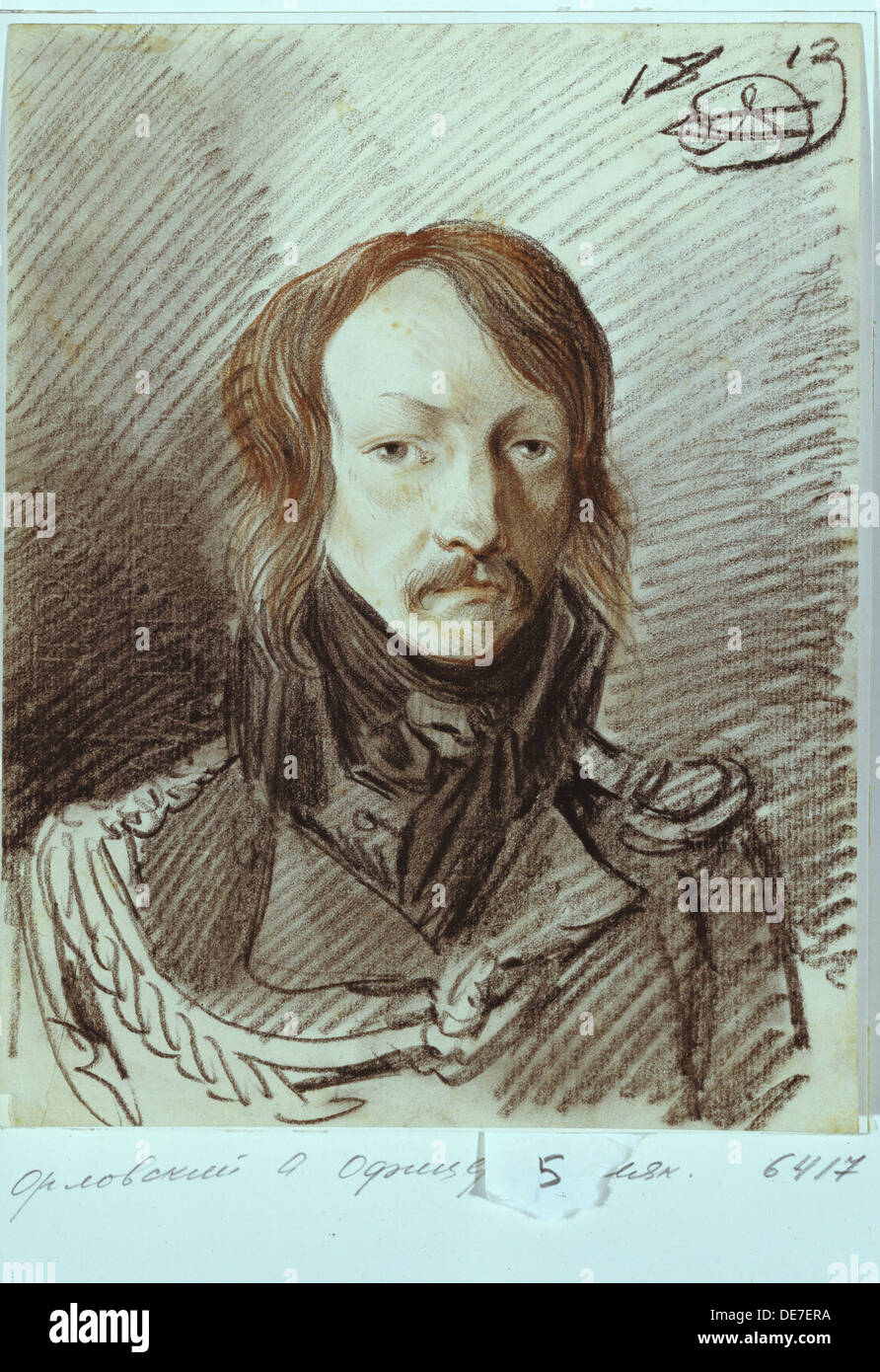 Porträt von Alexei Pawlowitsch Lanskoy (1789-1855), 1813. Künstler: Orlowski, Alexander Osipowitsch (1777-1832) Stockfoto