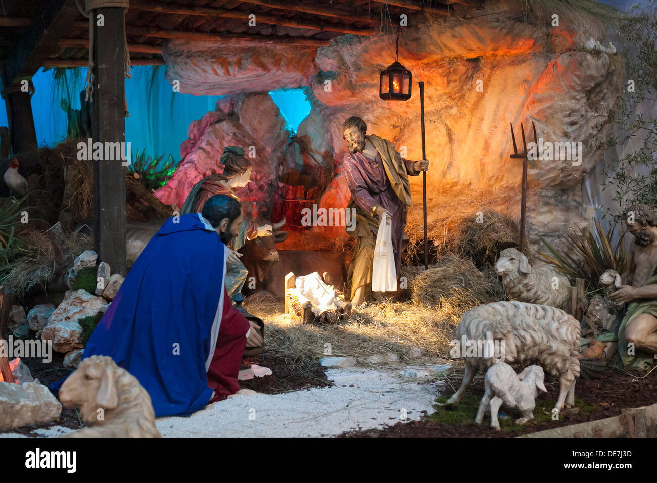 Weihnachtskrippe in St. Peter Basilika, Vatikanstadt, Rom, Italien 
