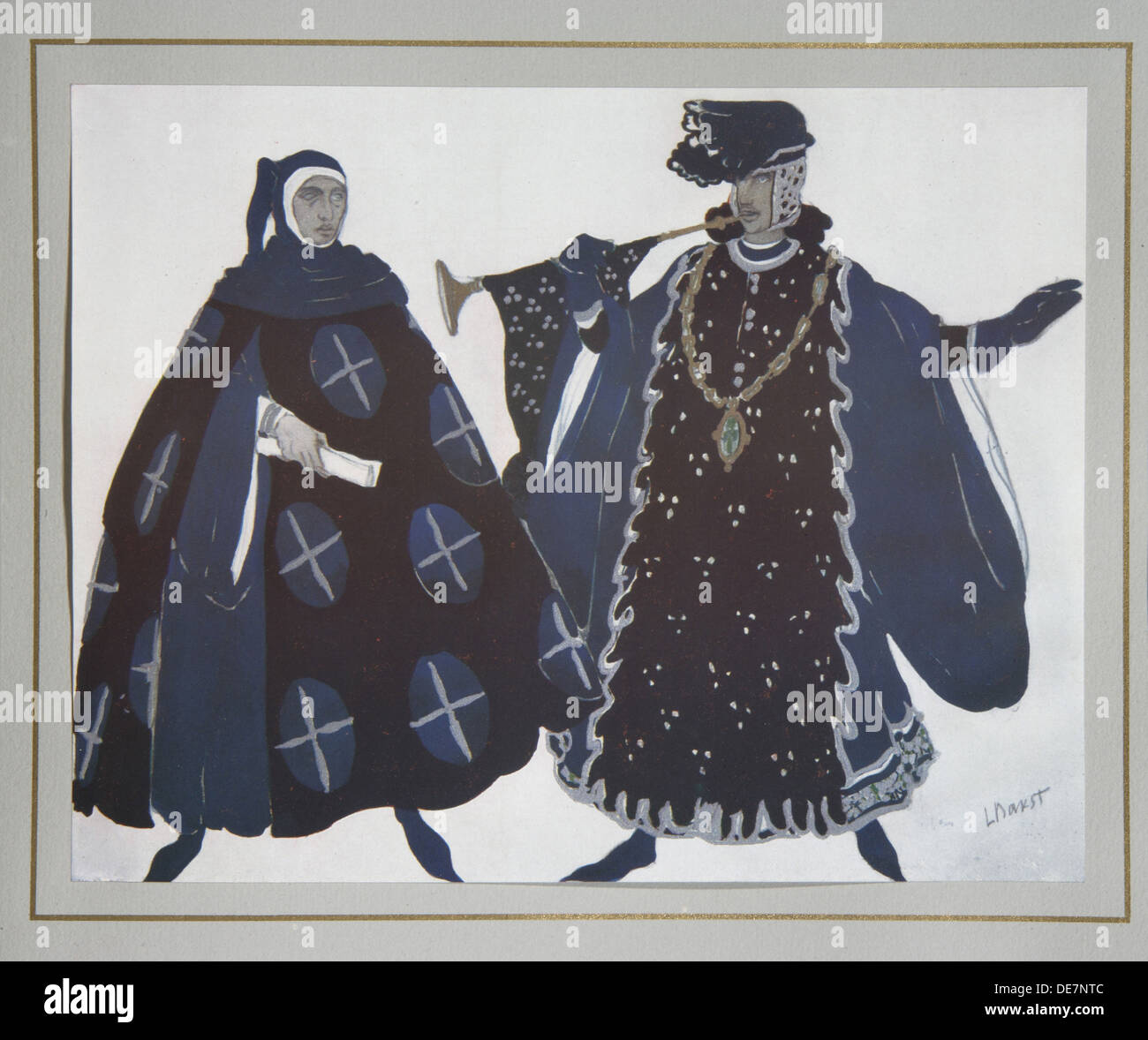 Kostüme für die Play Das Martyrium des Hl. Sebastian von Gabriele D'Annuzio, 1922. Artist: Bakst, Léon (1866-1924) Stockfoto