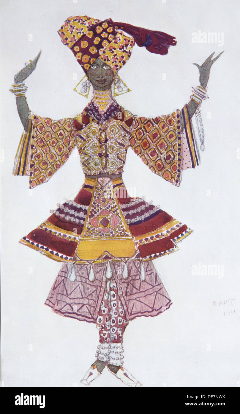 Kostüm-Design für das Ballett blau Gott durch R. Hahn, 1912. Künstler: Bakst, Léon (1866-1924) Stockfoto