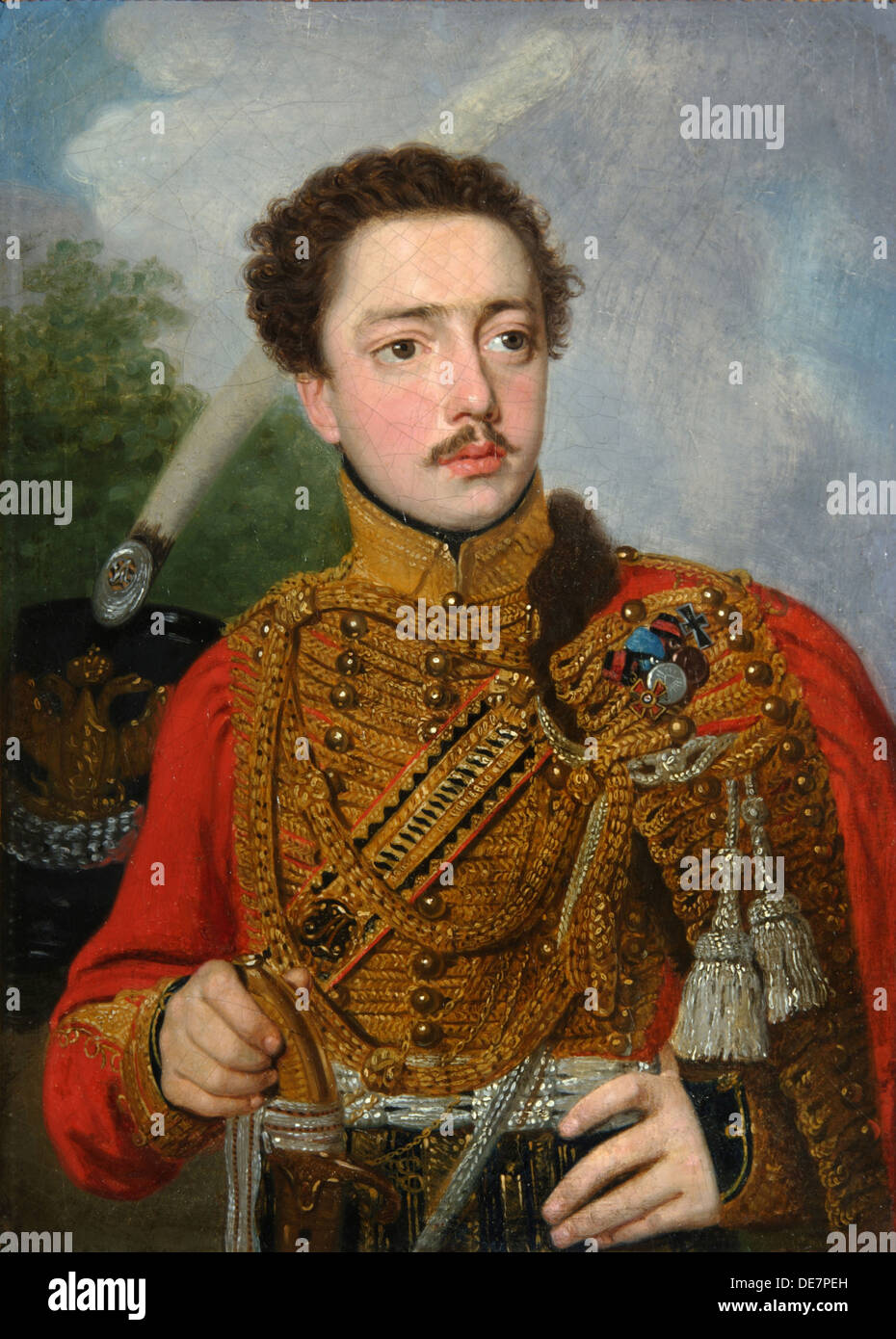 Porträt von Pavel Semyonovich Masyukov, 1817. Künstler: Borovikovski, Vladimir Lukich (1757-1825) Stockfoto