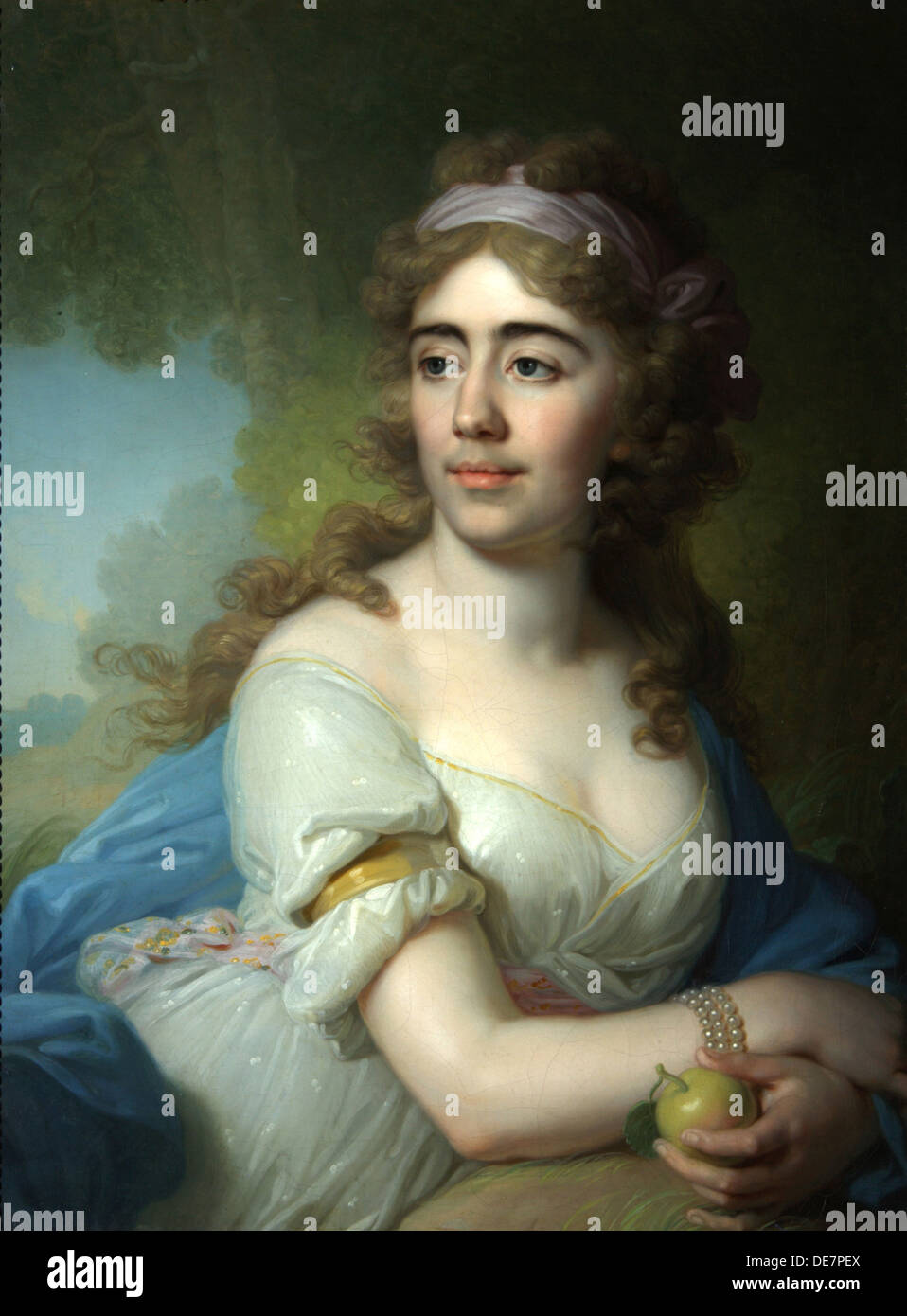 Porträt des Skobeyeva, 1790 s. Künstler: Borovikovski, Vladimir Lukich (1757-1825) Stockfoto