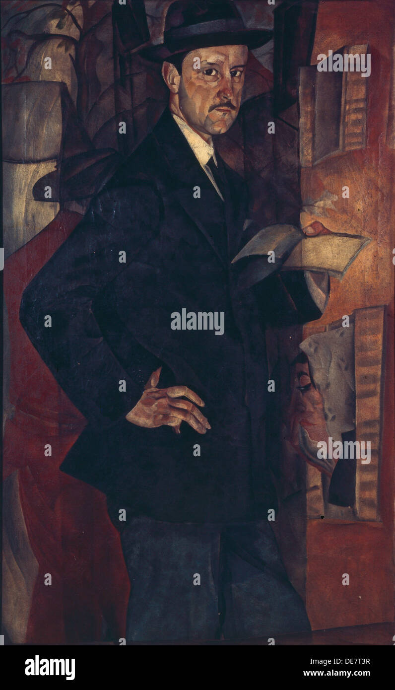 Porträt des Künstlers Mstislav Dobuzhinsky (1875 – 1957), 1917. Künstler: Grigoriev, Boris Dmitryevich (1886-1939) Stockfoto Porträt des Künstlers Mstislav Dobuzhinsky (1875 – 1957), 1917. Künstler: Grigoriev, Boris Dmitryevich (1886-1939) Stockfoto