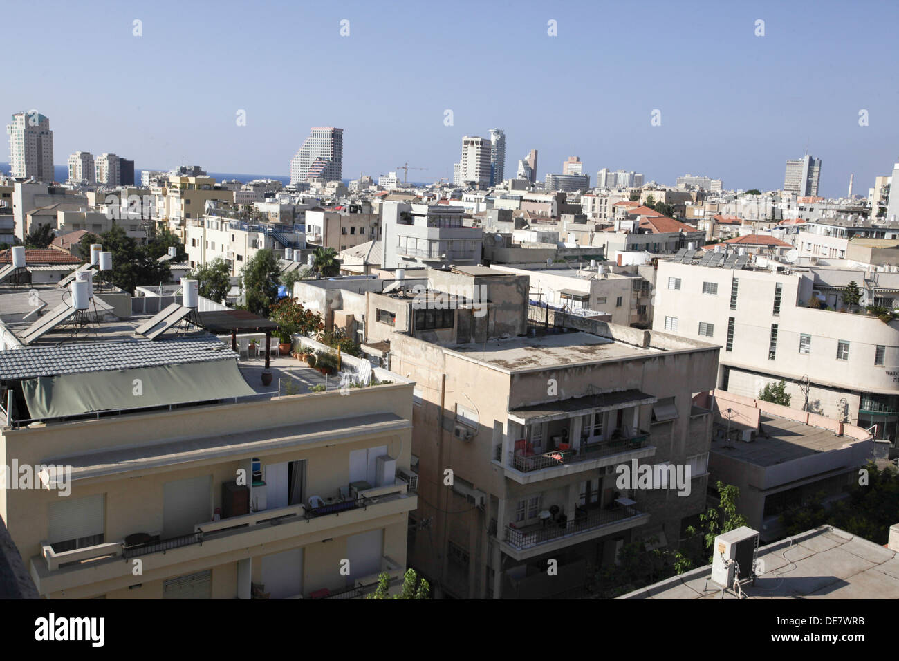 Erhöhten Blick auf Dächer, Tel Aviv, Israel Stockfoto