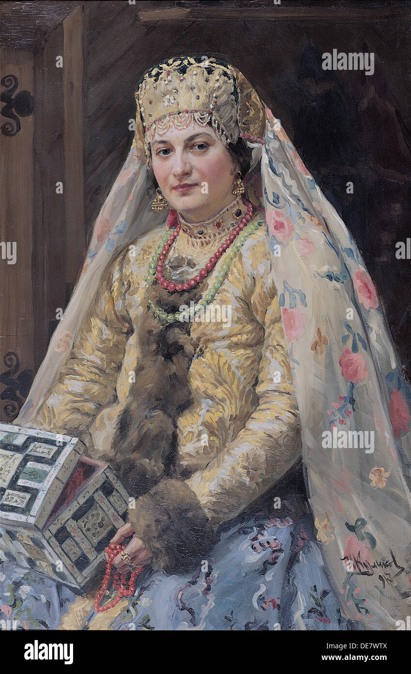 Portrait der Künstler Frau, 1917. Künstler: Kulikow, Ivan Semyonovich (1875-1941) Stockfoto