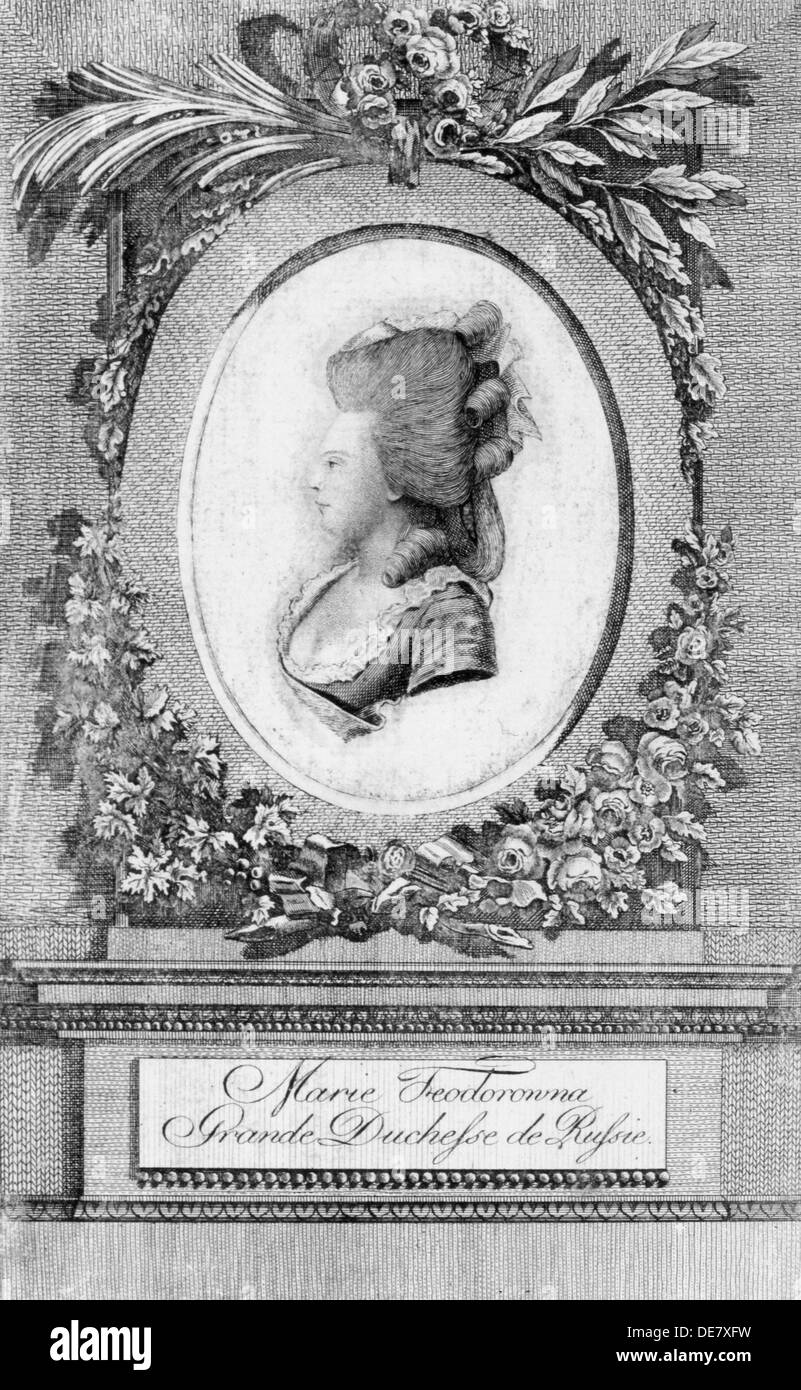 Portrait von Großherzogin Maria Fjodorowna (Sophie Dorothea von Württemberg (1729-1828), 1781. Stockfoto