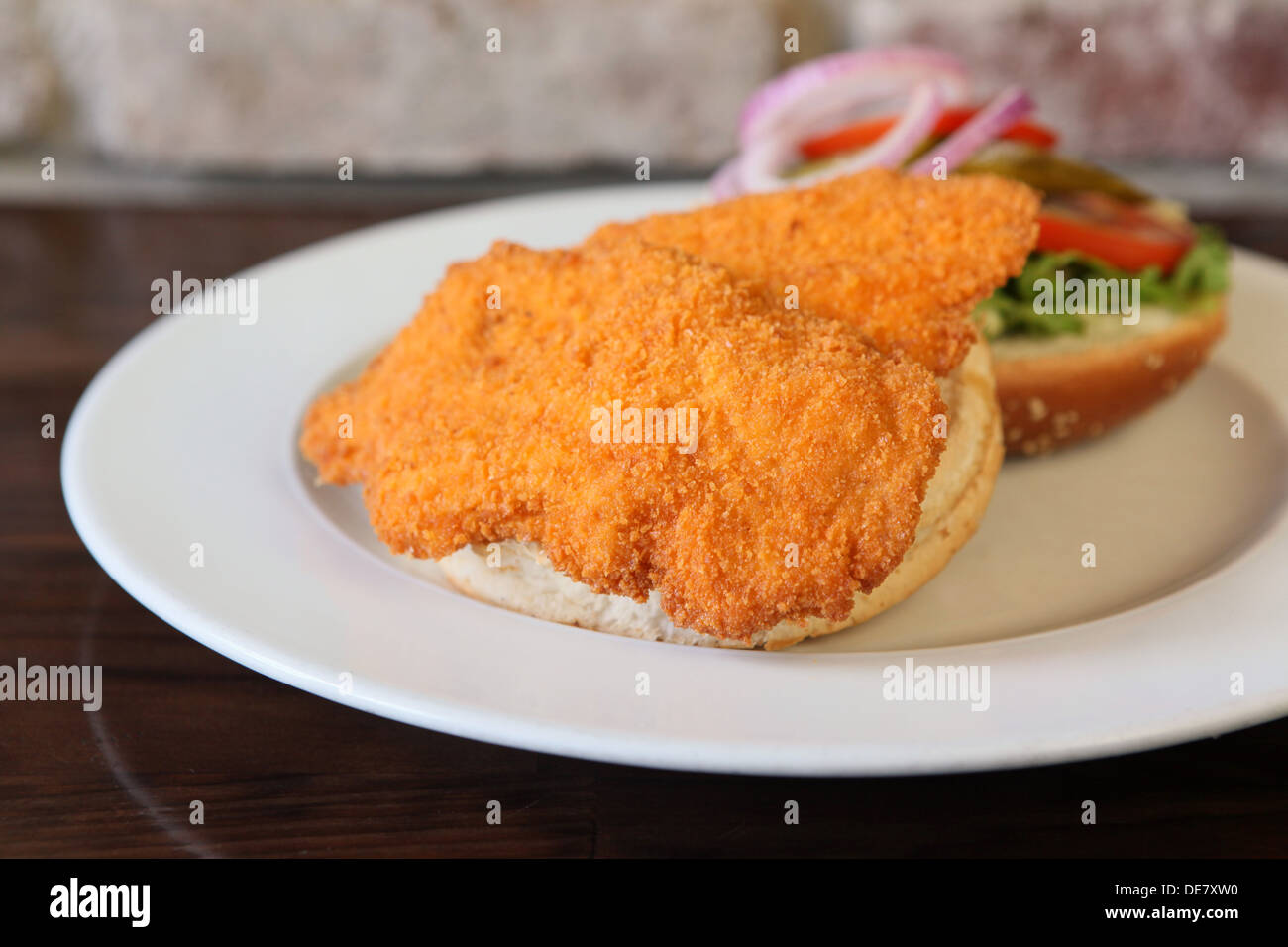 Hähnchen Schnitzel burger Stockfoto