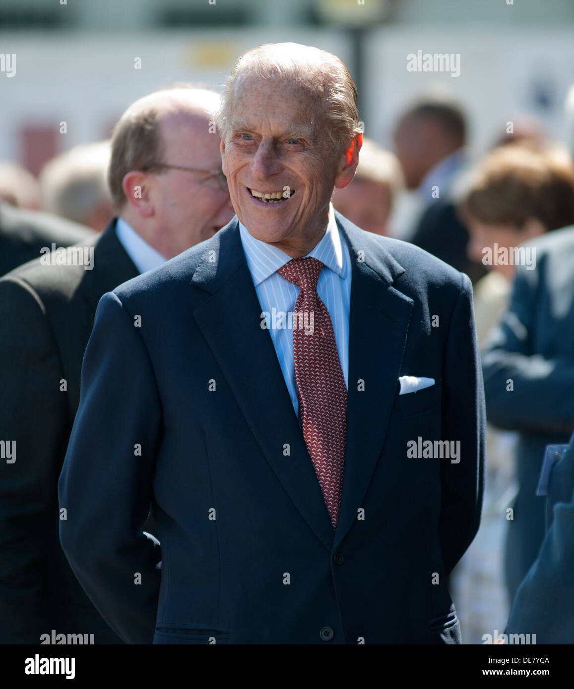 Seine königliche Hoheit Prinz Philip, Duke of Edinburgh, 93, besucht SS Robin die Welten älteste komplette Dampfschiff, Victoria Docks, London, England. Stockfoto