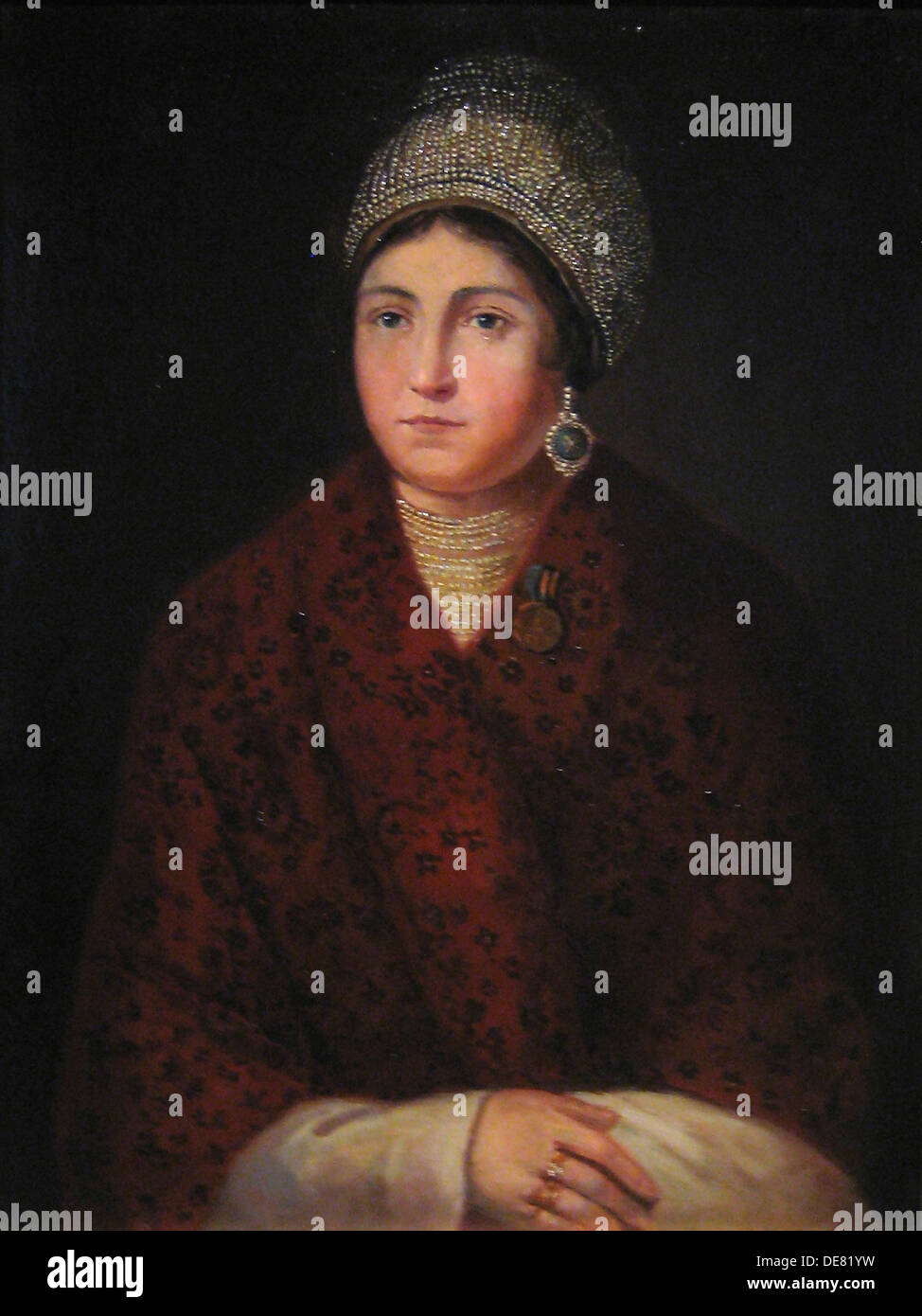Vasilisa Kozhina, 1813. Künstler: Smirnow, Alexander F. (Anfang 19. Jh.) Stockfoto