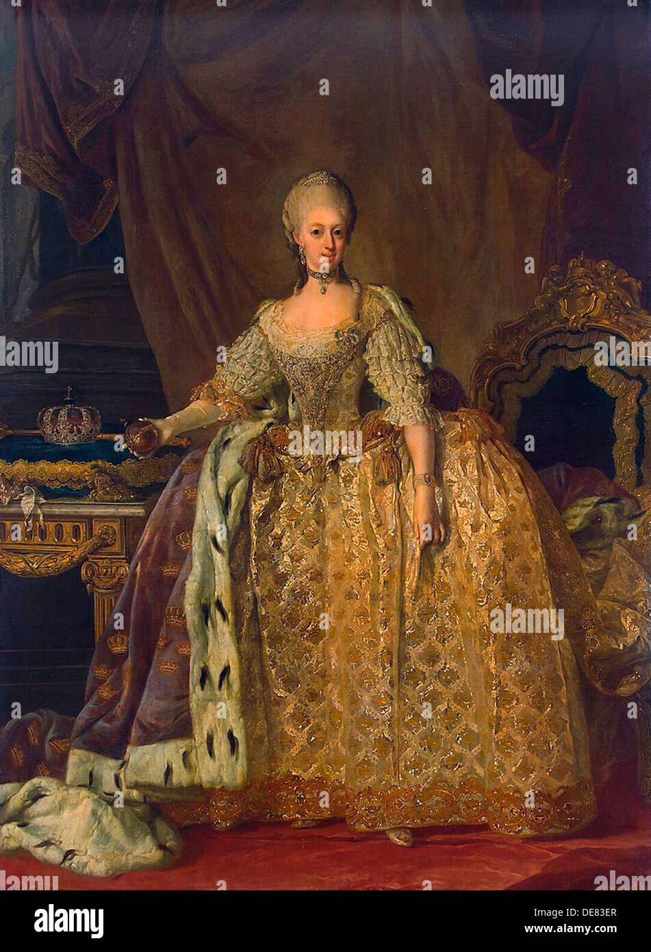 Porträt von Sophia Magdalena von Brandenburg-Kulmbach ", (1700-1770), 1773-1776. Stockfoto