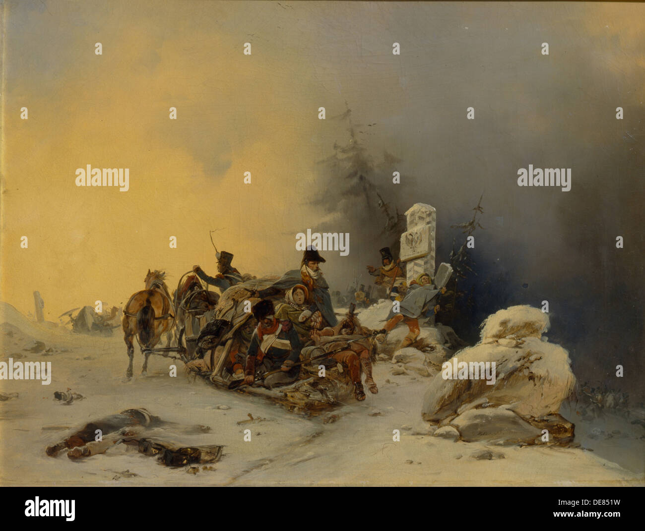 Der Abzug der französischen Truppen aus Russland, 1846. Künstler: Willewalde, Gottfried (Bogdan Pawlowitsch) (1818-1903) Stockfoto