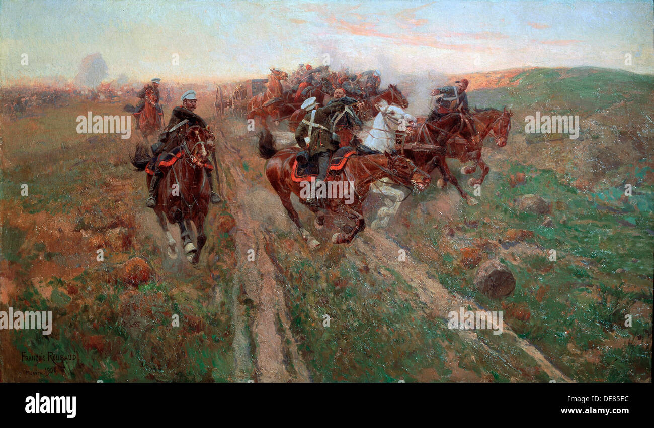 "Szene aus der Schlacht von Kuryuk-Dara im Juli 1854", 1900.  Künstler: Franz Roubaud Stockfoto