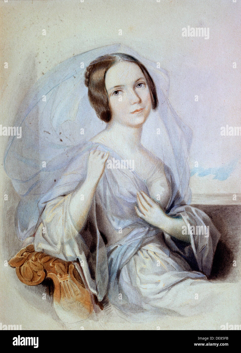 "Portrait der Sängerin Henriette Gertrude Sontag", 19. Jahrhundert. Künstler: Johann Nepomuk Ender Stockfoto