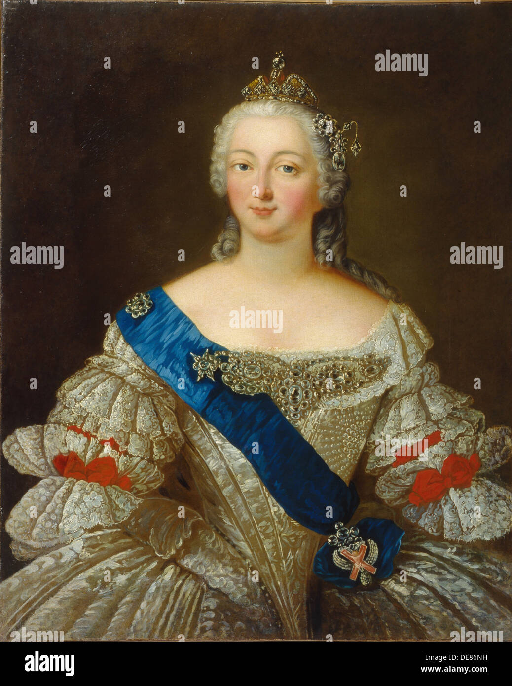 Porträt der Kaiserin Elisabeth Petrowna (1709-1762), 1740 s. Künstler: anonym Stockfoto