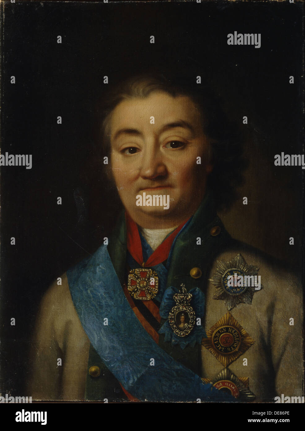 Portrait der Oberbefehlshaber der Flotte Graf Alexei Grigorjewitsch Orlow von Chesma (1737-1808), später 18 Prozent.. Künstler: Anonym Stockfoto