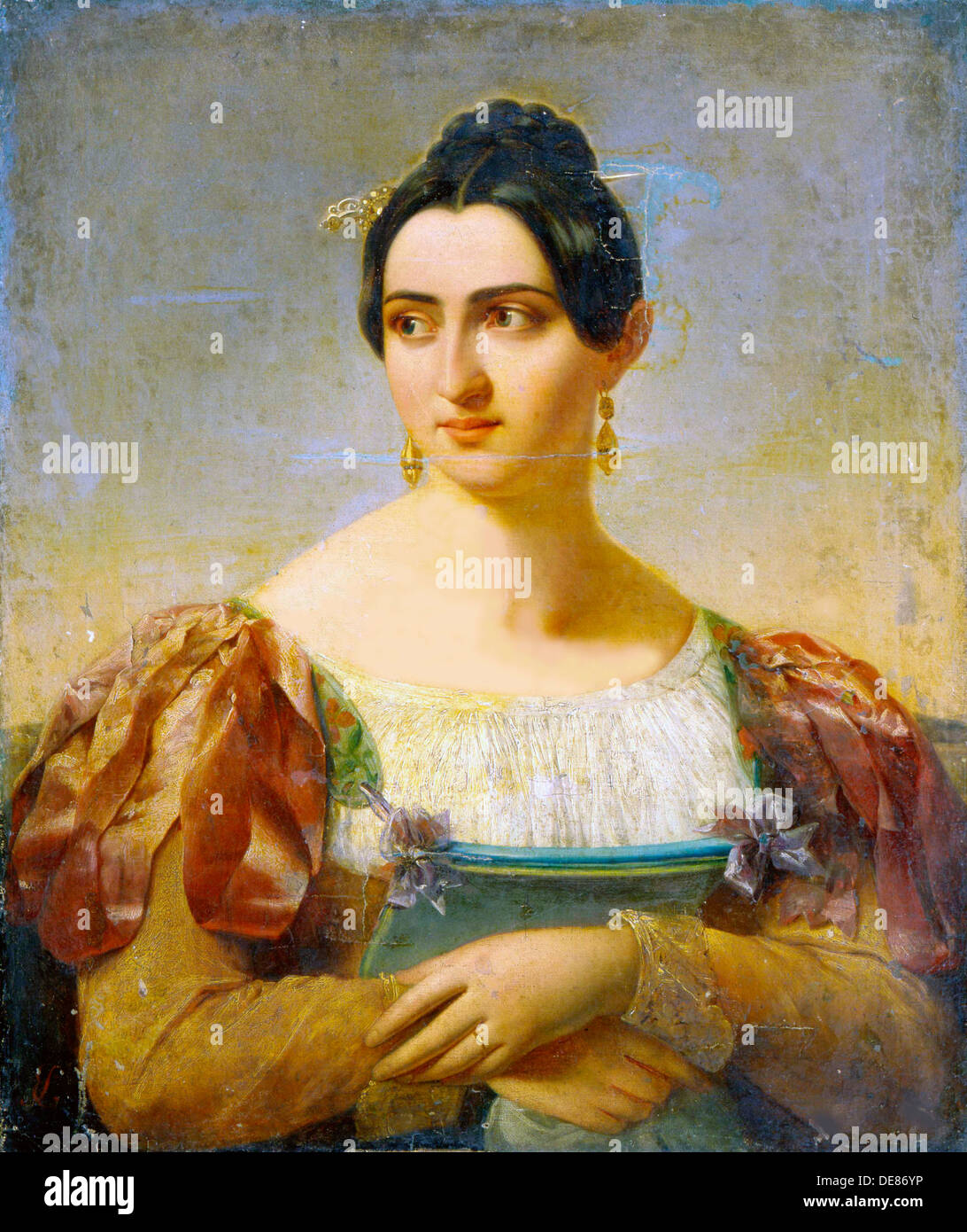 Frauenporträt, Anfang des 19. Jahrhunderts. Künstler: Italienischer Meister Stockfoto