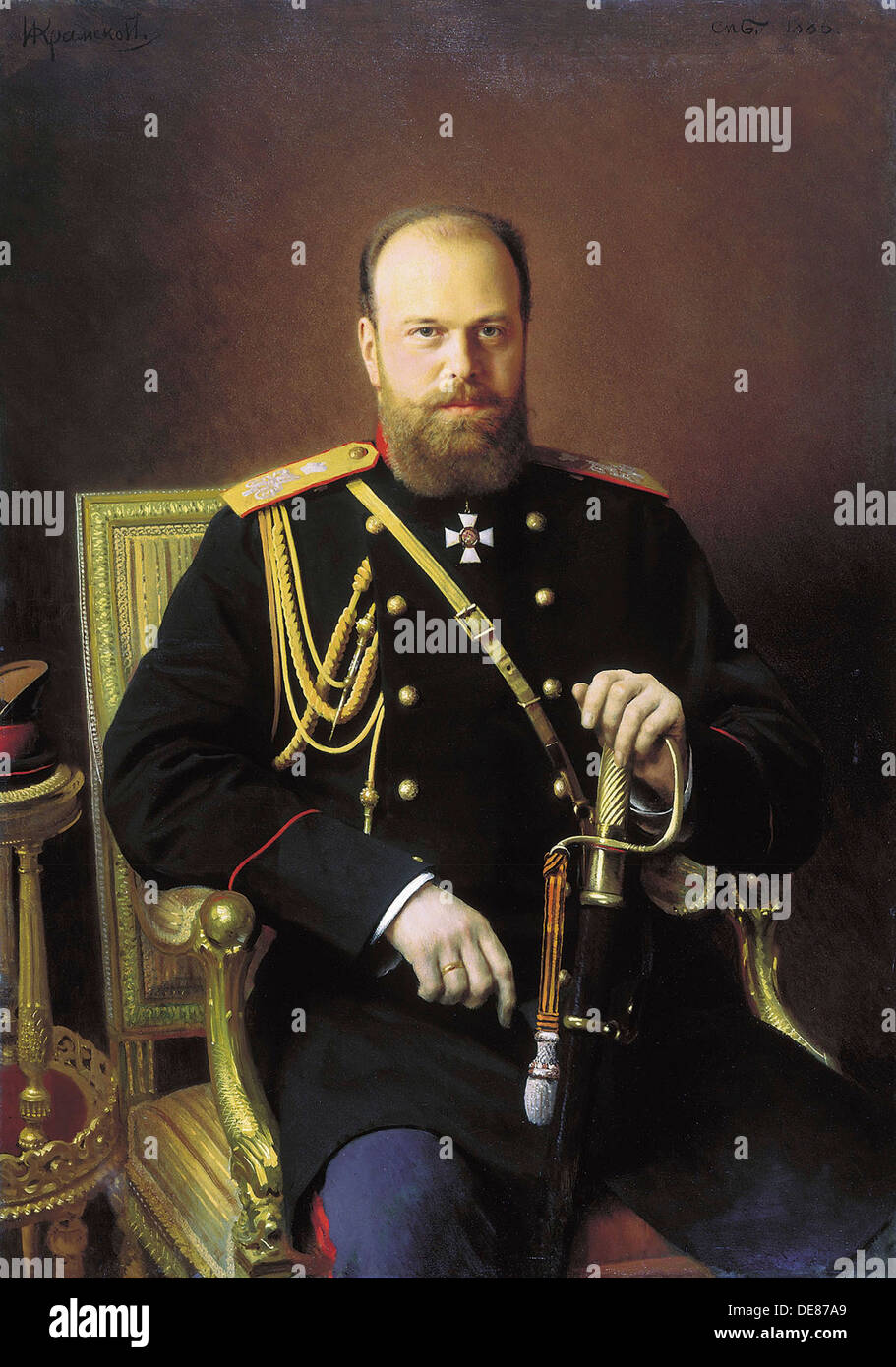 "Porträt des Kaisers Alexander III", 1886. Künstler: Ivan Kramskoi Stockfoto