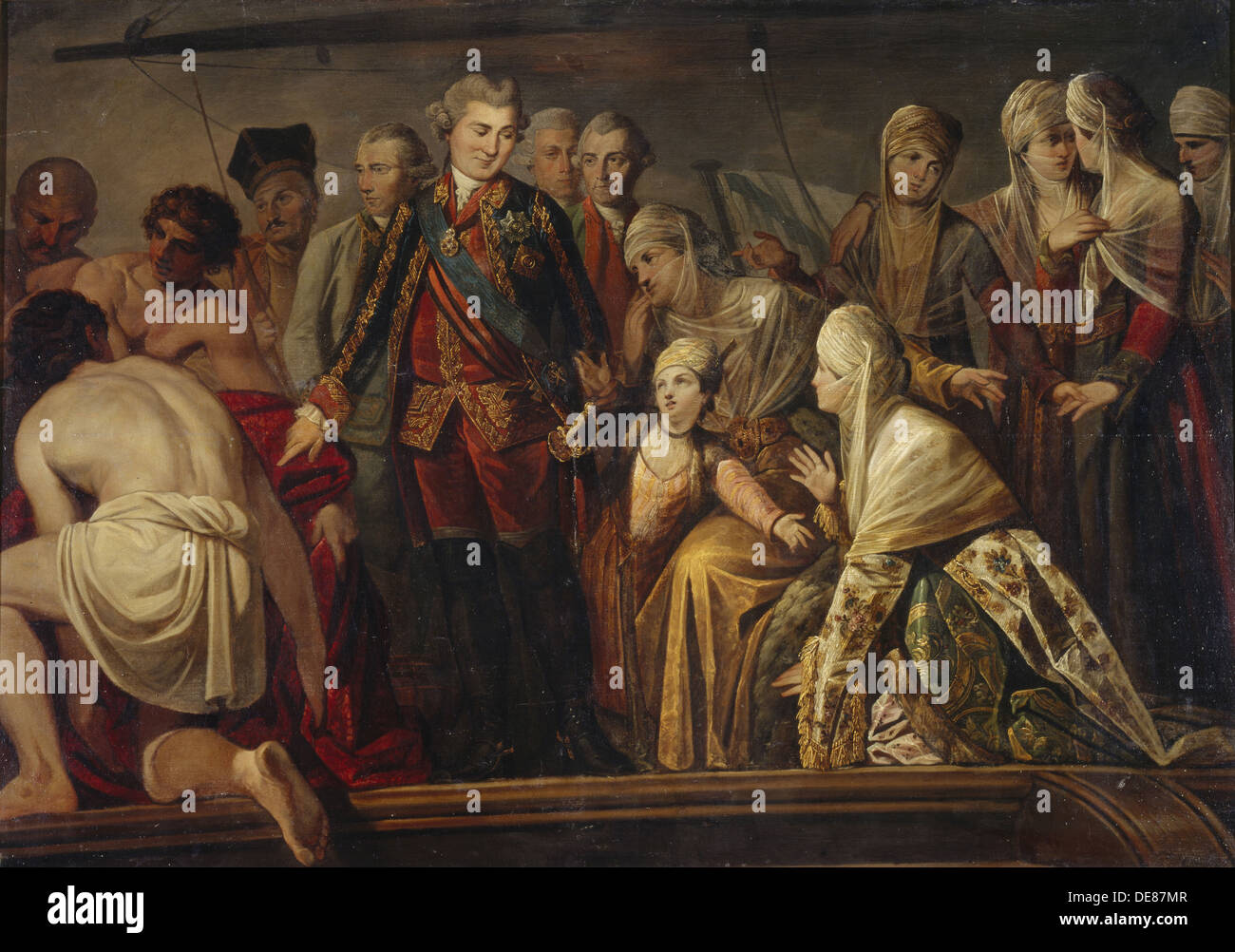 Alexey Grigoryevich Orlov nach dem Sieg von Chesma zählen, zweite Hälfte des 18. Jhs.. Künstler: anonym Stockfoto