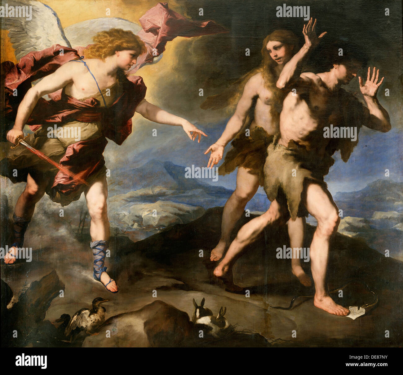 "Vertreibung aus dem Paradies", zweite Hälfte des 17. Jahrhunderts. Künstler: Luca Giordano Stockfoto