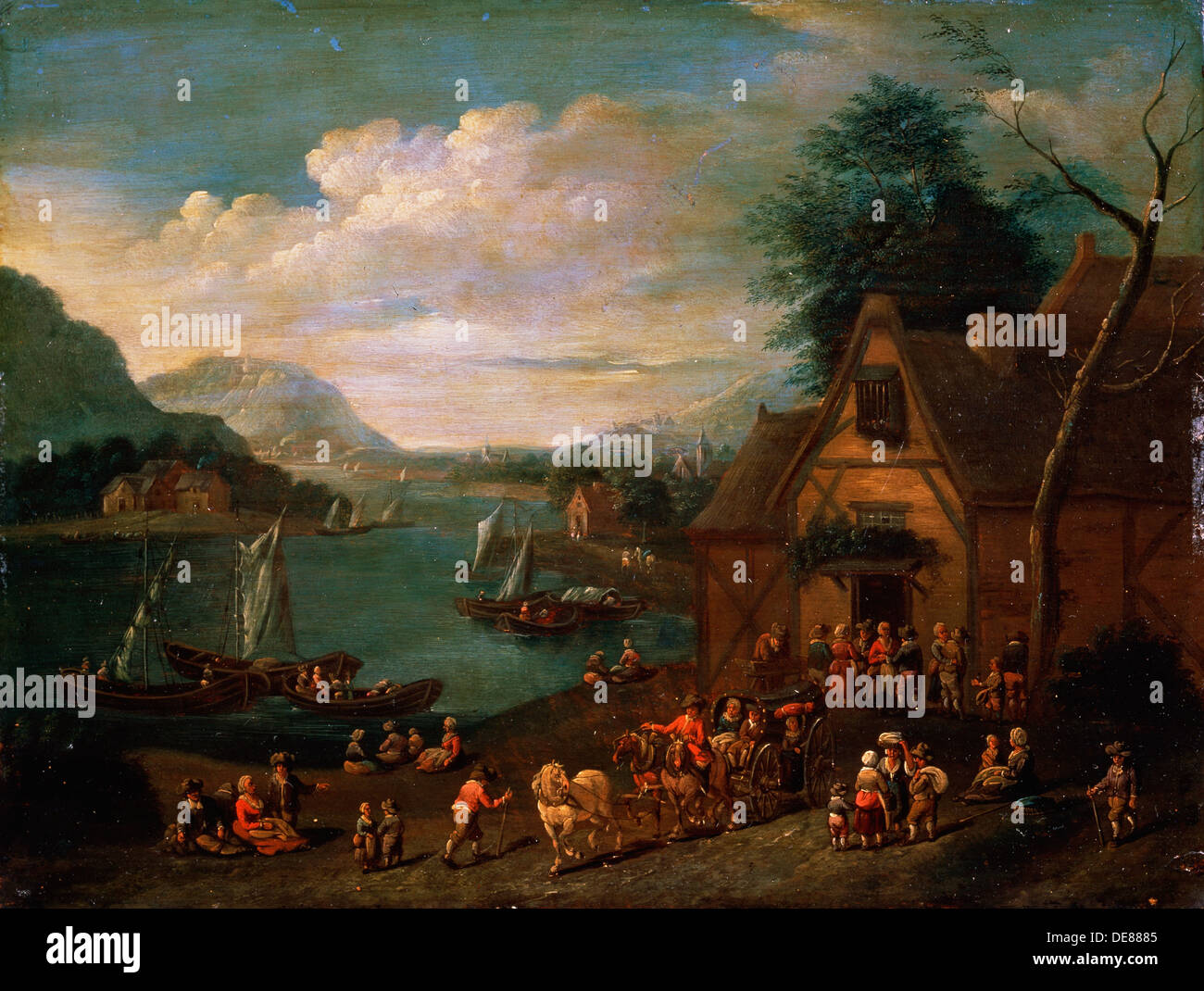 'Eine Taverne am Meeresufer', c16th-c18th Jahrhundert(?). Künstler: Flämische Meister Stockfoto