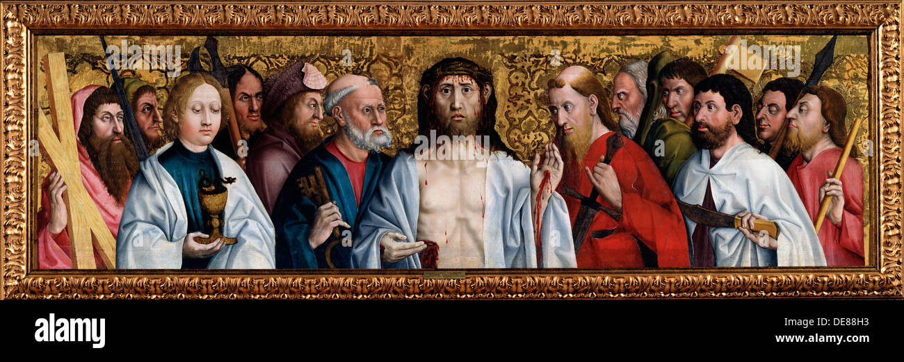 "Christus und die zwölf Apostel", zweite Hälfte des 15. Jahrhunderts. Künstler: Deutscher Meister Stockfoto