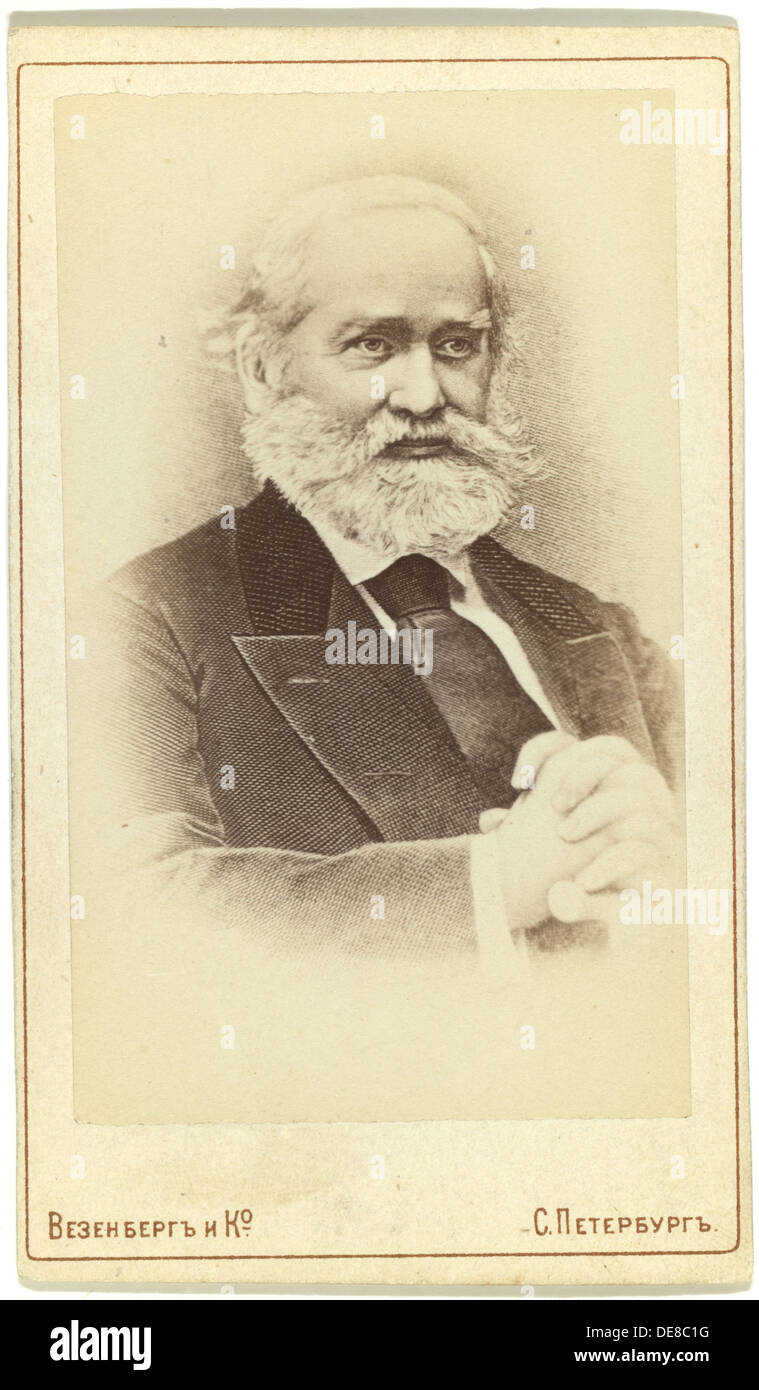 Portrait der Historiker Sergej Mikhaylovich Solowjow (1820-1879). Stockfoto