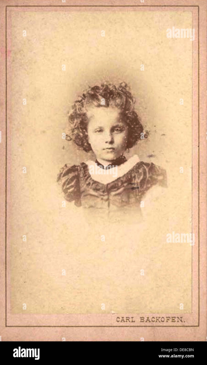 Prinzessin Elisabeth von Hessen bei Rhein als Kind, 1870s 1880s. Stockfoto