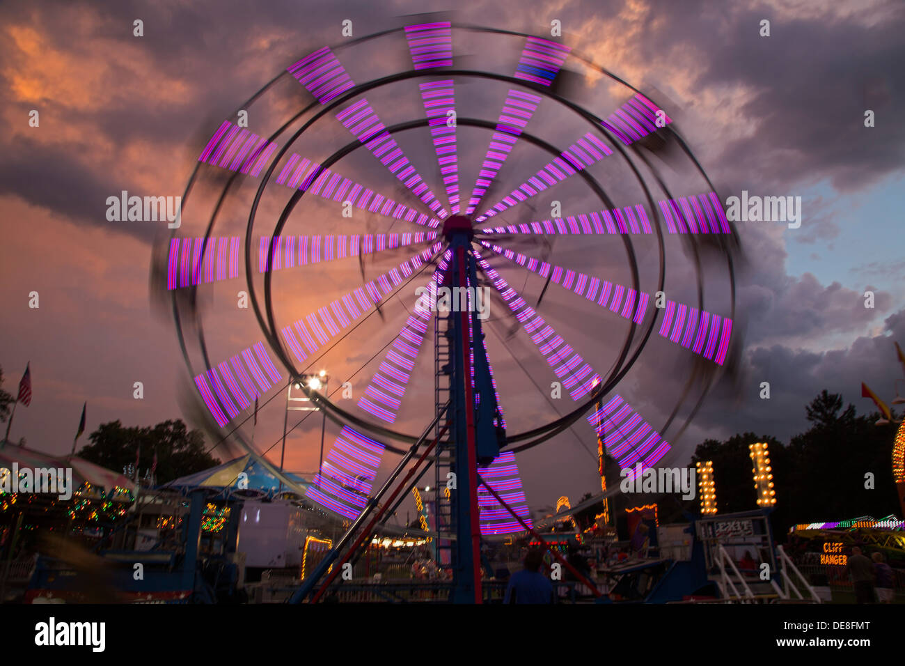 Chatham, New York - ein Riesenrad im Columbia County Fair. Stockfoto