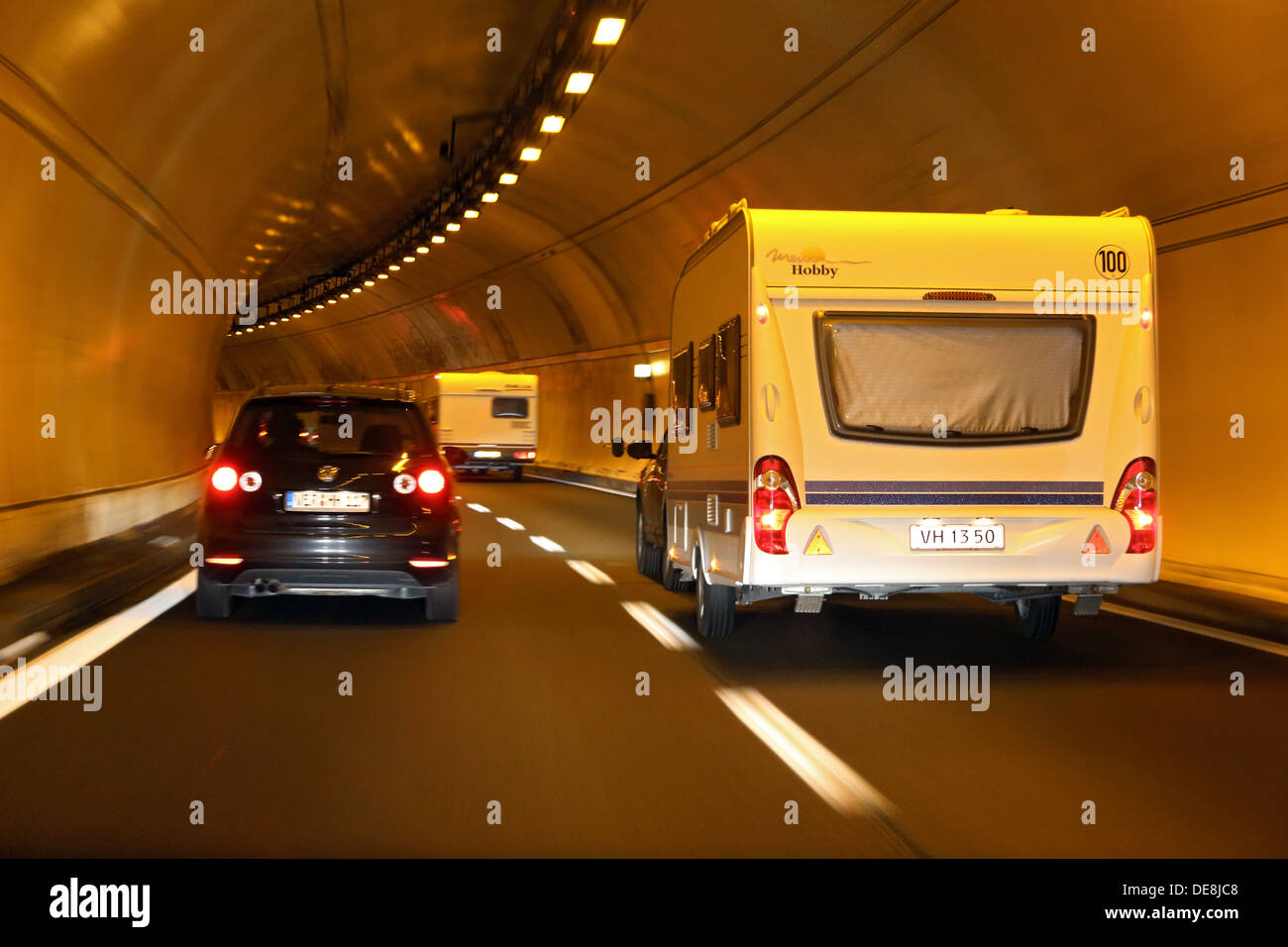 Brenner, Italien, die Tunnel Auto der A22 Brennerautobahn Stockfoto