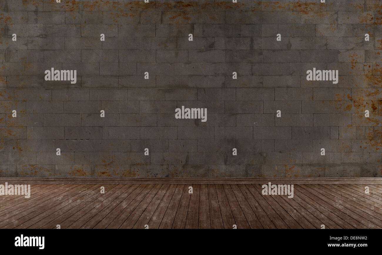 Leeren Grunge Zimmer Schmutzig Beton Mauer Rendering Stockfoto