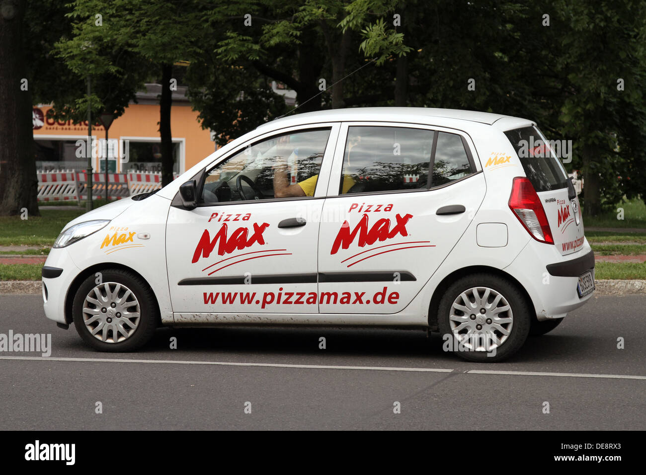 Berlin, Deutschland, die Firma Lieferservice Pizza Max Stockfoto