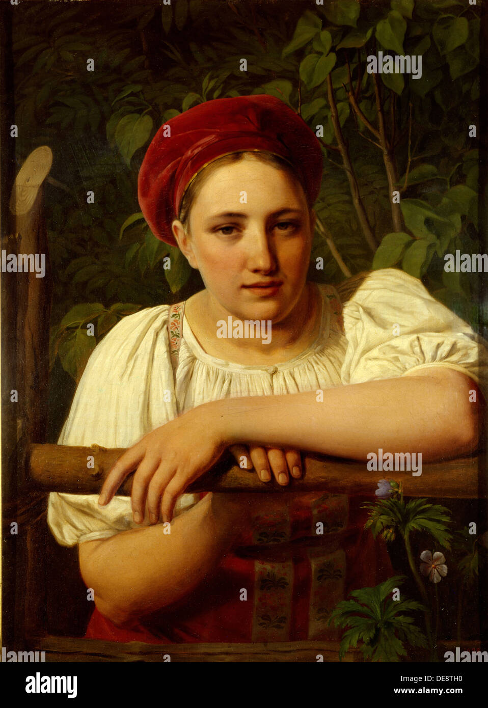 Ein Bauernmädchen von Twer, 1840. Künstler: Wenezianovs, Alexei Gavrilovich (1780-1847) Stockfoto